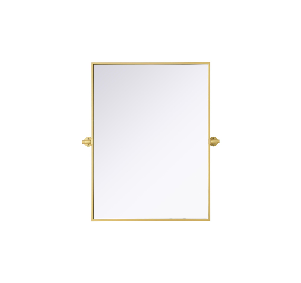 Metal Frame Mirror 24&#34;W x 32&#34;H Brass