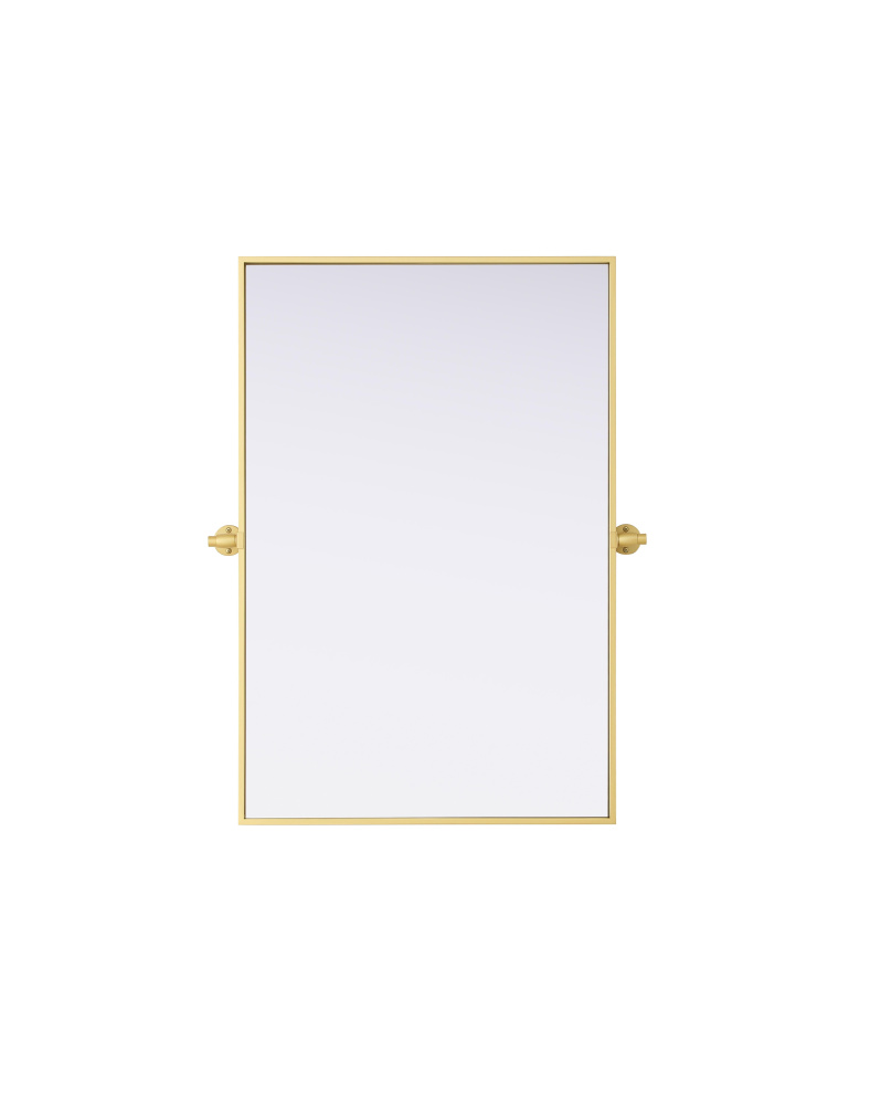Metal Frame Mirror 24&#34;W x 36&#34;H Brass