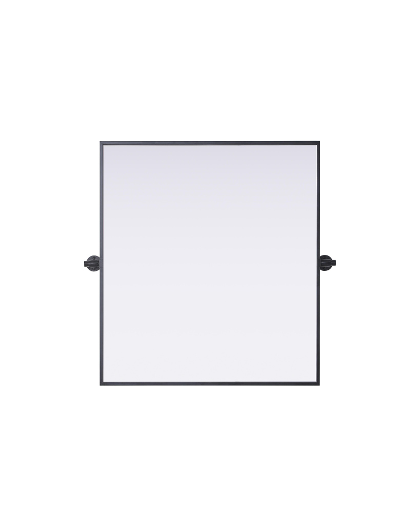 Metal Frame Mirror 27&#34;W x 30&#34;H Black