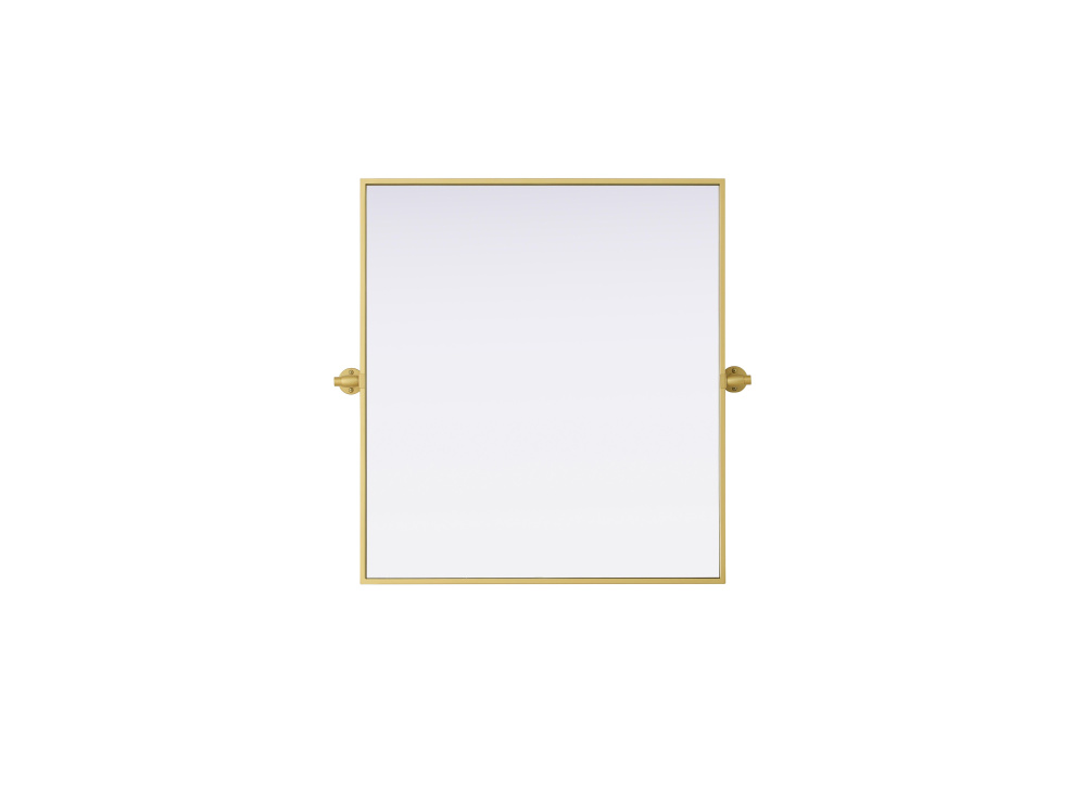 Metal Frame Mirror 27&#34;W x 30&#34;H Brass