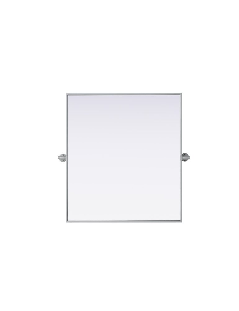 Metal Frame Mirror 27&#34;W x 30&#34;H Silver