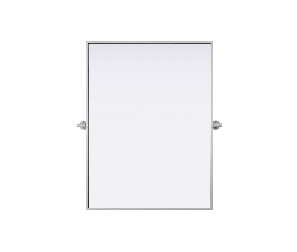 Metal Frame Mirror 27&#34;W x 36&#34;H Silver