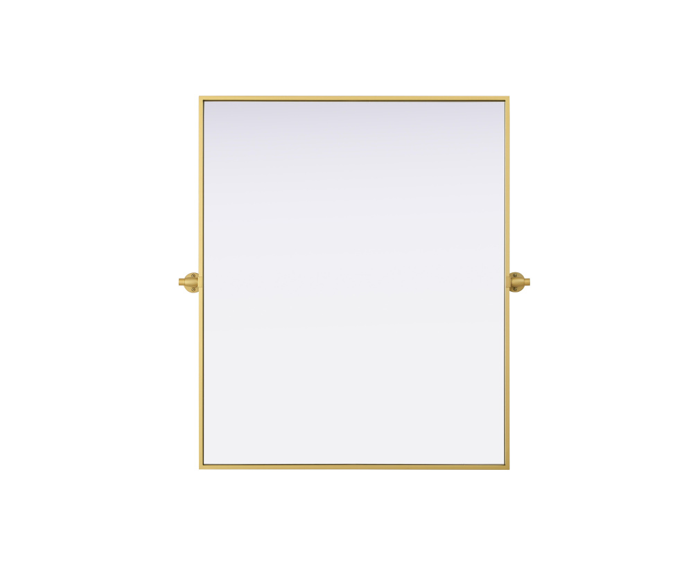 Metal Frame Mirror 30&#34;W x 36&#34;H Brass