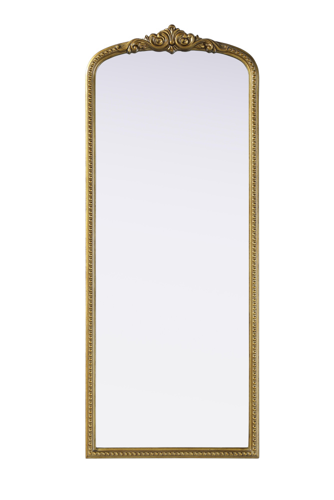 Naomi Vintage Resin Mirror 24x60 in Antique Brass