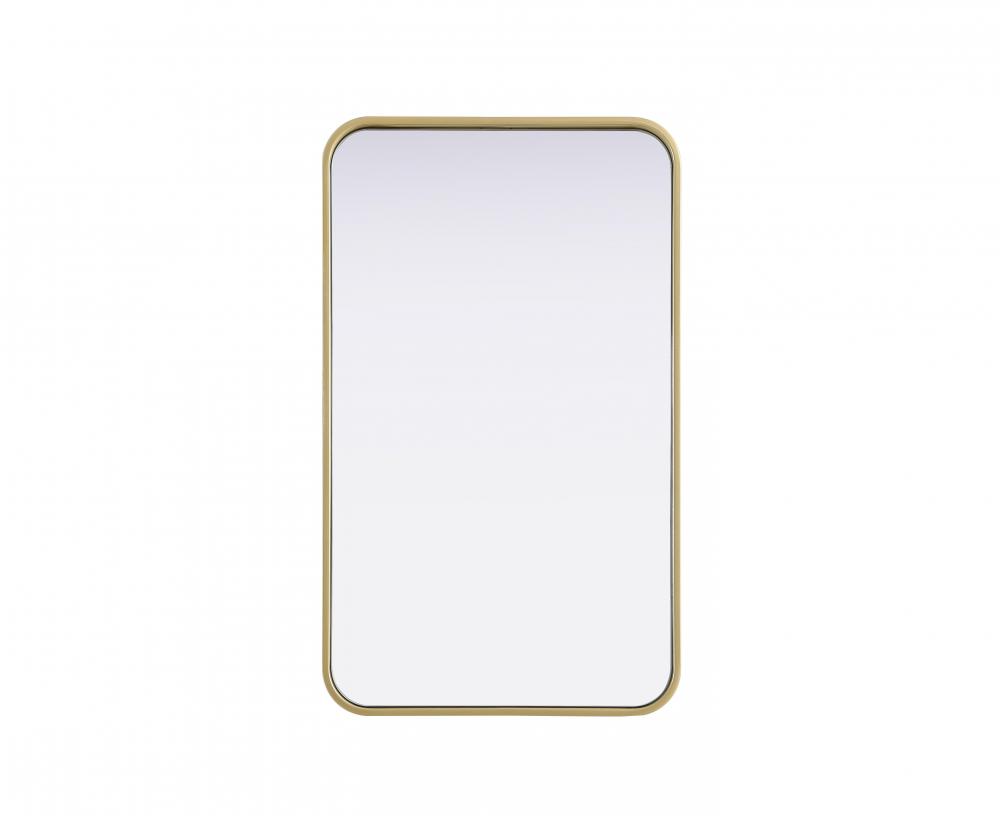 R Corner Mirror 18&#34;x30&#34;x2&#34; Brass