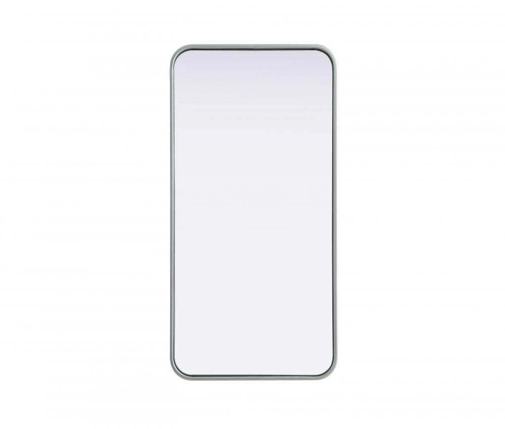 R Corner Mirror 18&#34;x36&#34;x2&#34; Silver