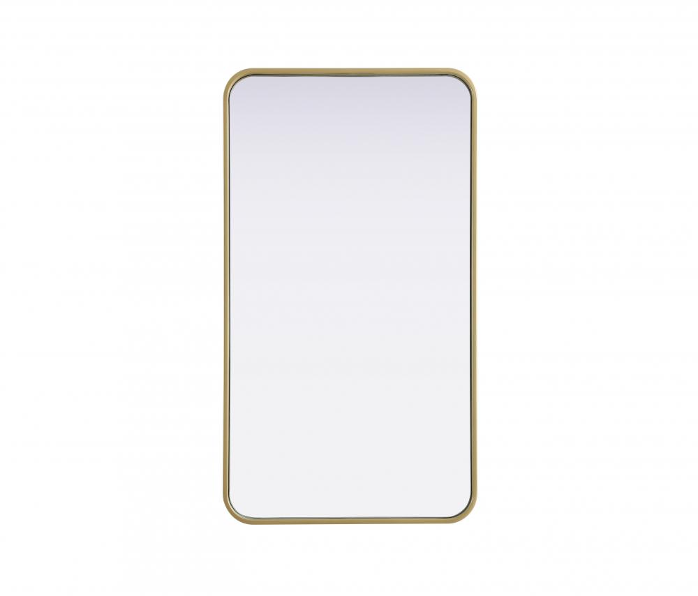R Corner Mirror 20&#34;x36&#34;x2&#34; Brass