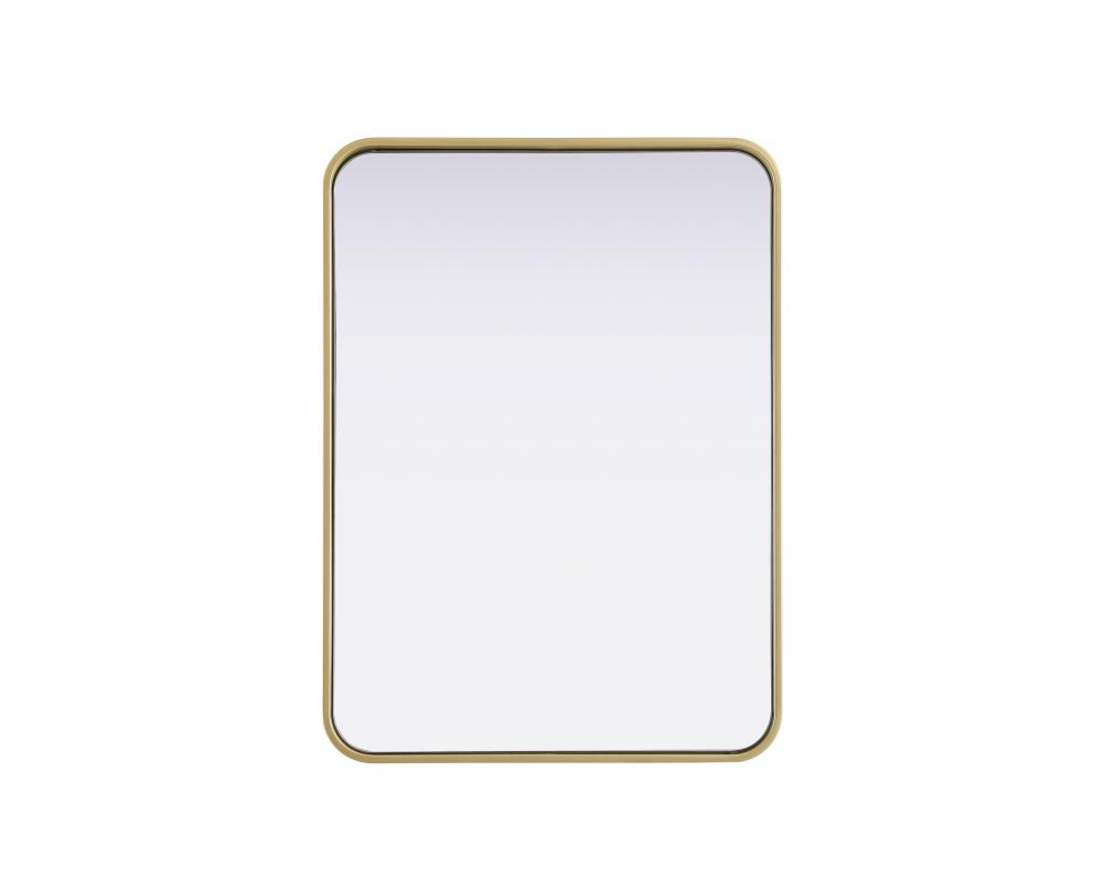 R Corner Mirror 22&#34;x30&#34;x2&#34; Brass