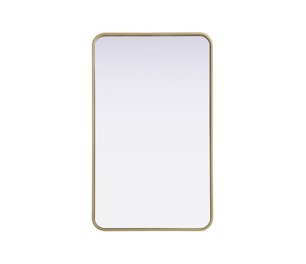 R Corner Mirror 22&#34;x36&#34;x2&#34; Brass
