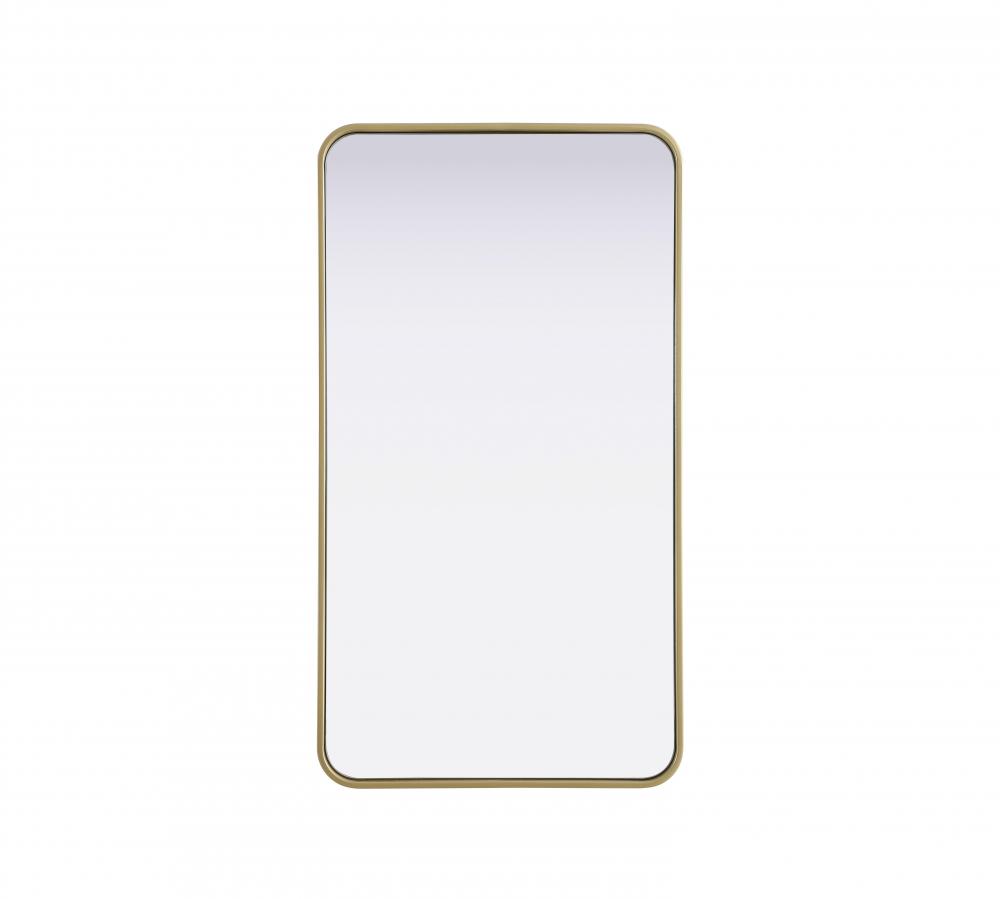 R Corner Mirror 22&#34;x40&#34;x2&#34; Brass