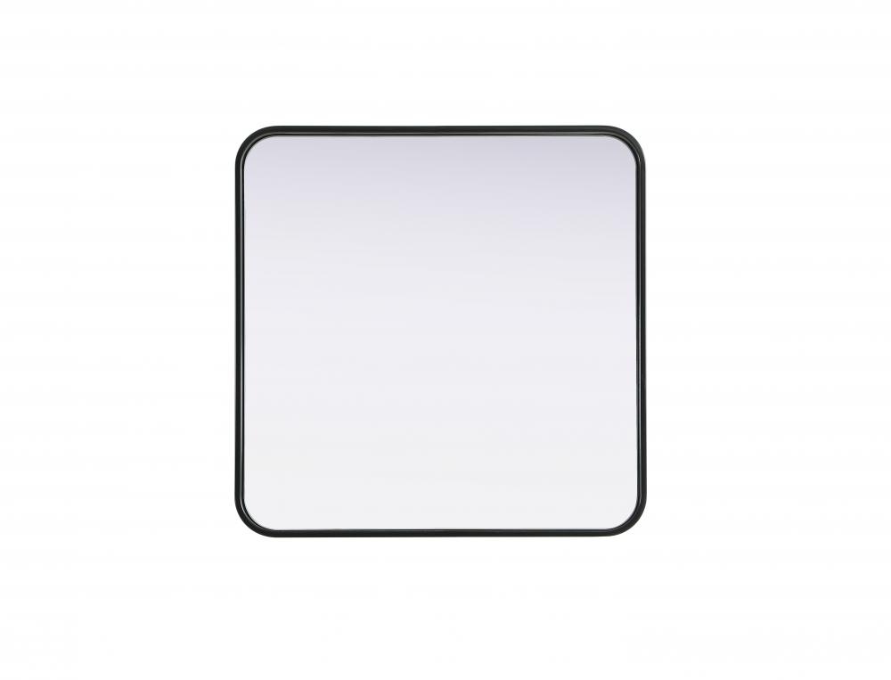 R Corner Square Mirror 24&#34;x24&#34;x2&#34; black