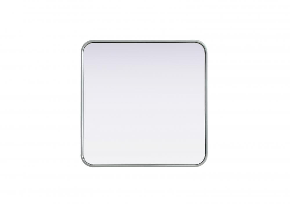 R Corner Square Mirror 24&#34;x24&#34;x2&#34; silver