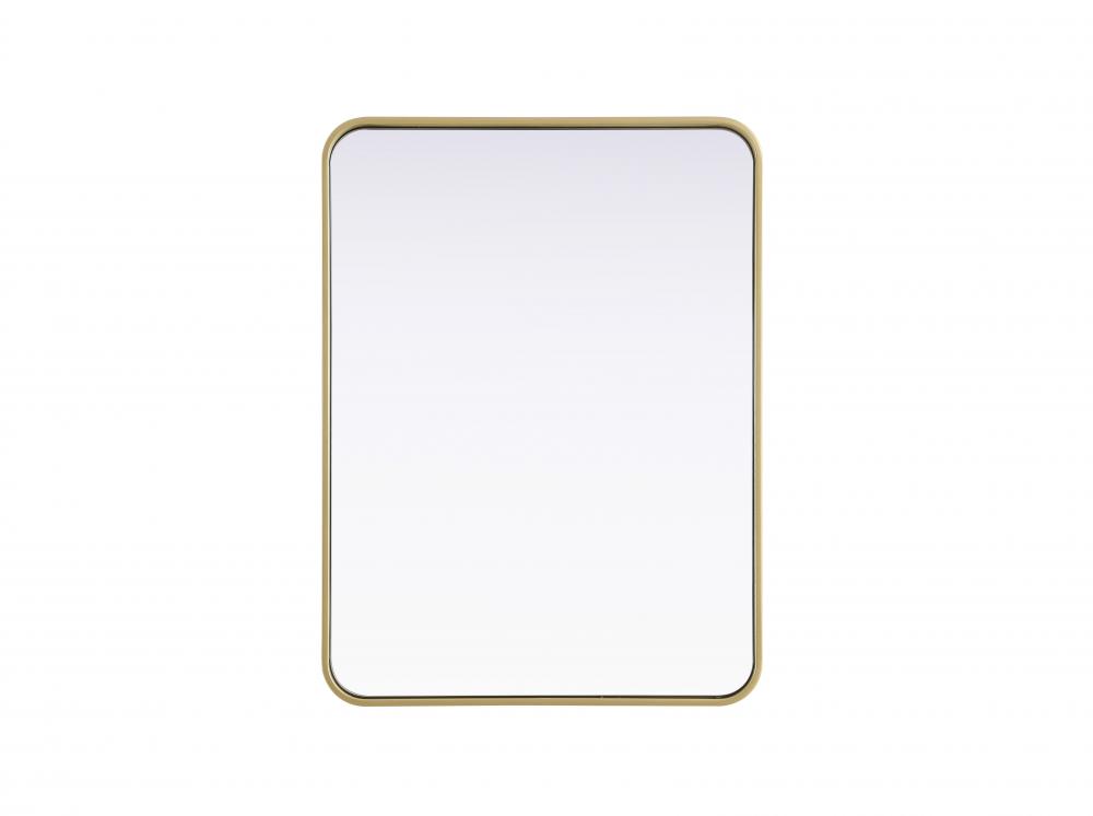 R Corner Mirror 24&#34;x32&#34;x2&#34; Brass