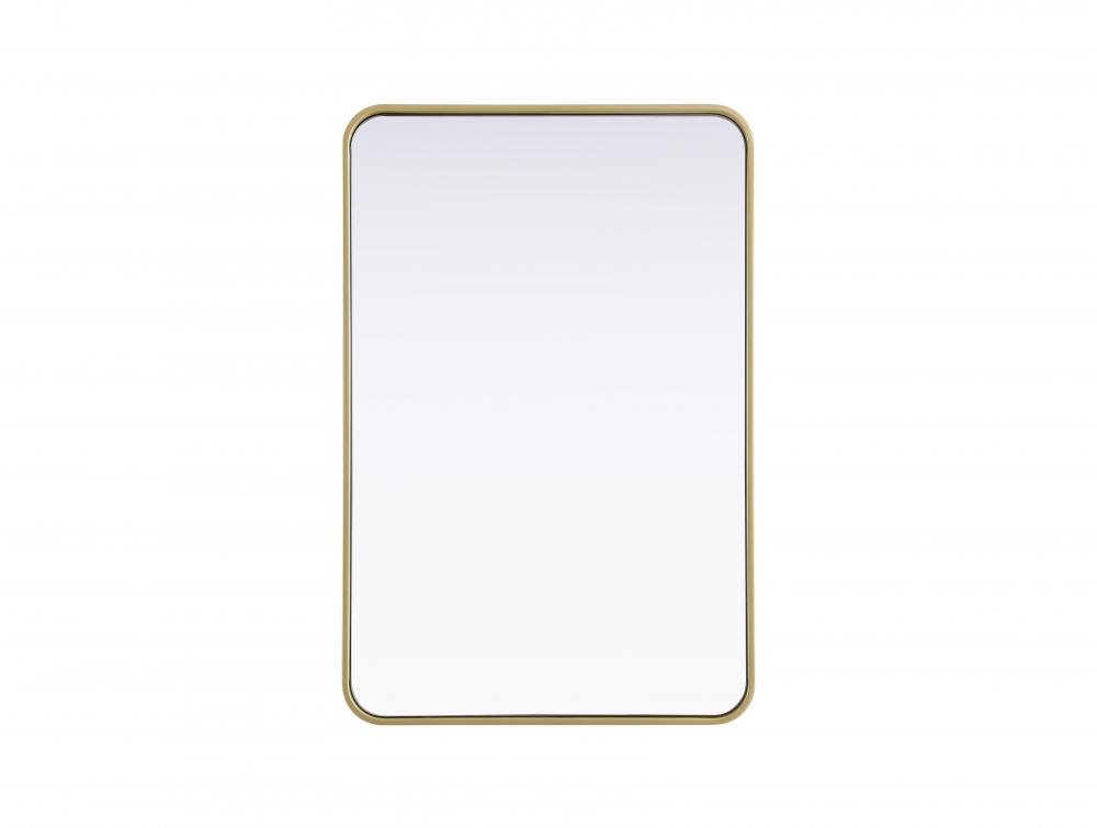 R Corner Mirror 24&#34;x36&#34;x2&#34; Brass