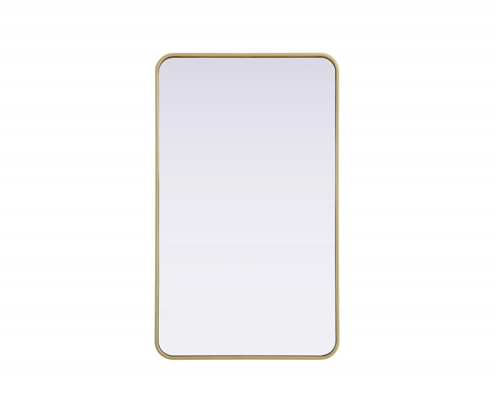 R Corner Mirror 24&#34;x40&#34;x2&#34; Brass