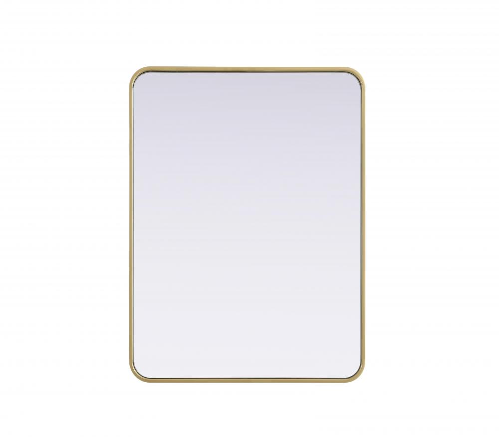 R Corner Mirror 27&#34;x36&#34;x2&#34; Brass