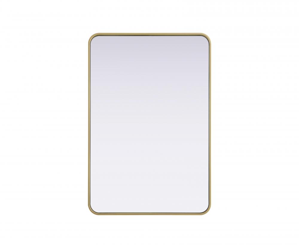 R Corner Mirror 27&#34;x40&#34;x2&#34; Brass