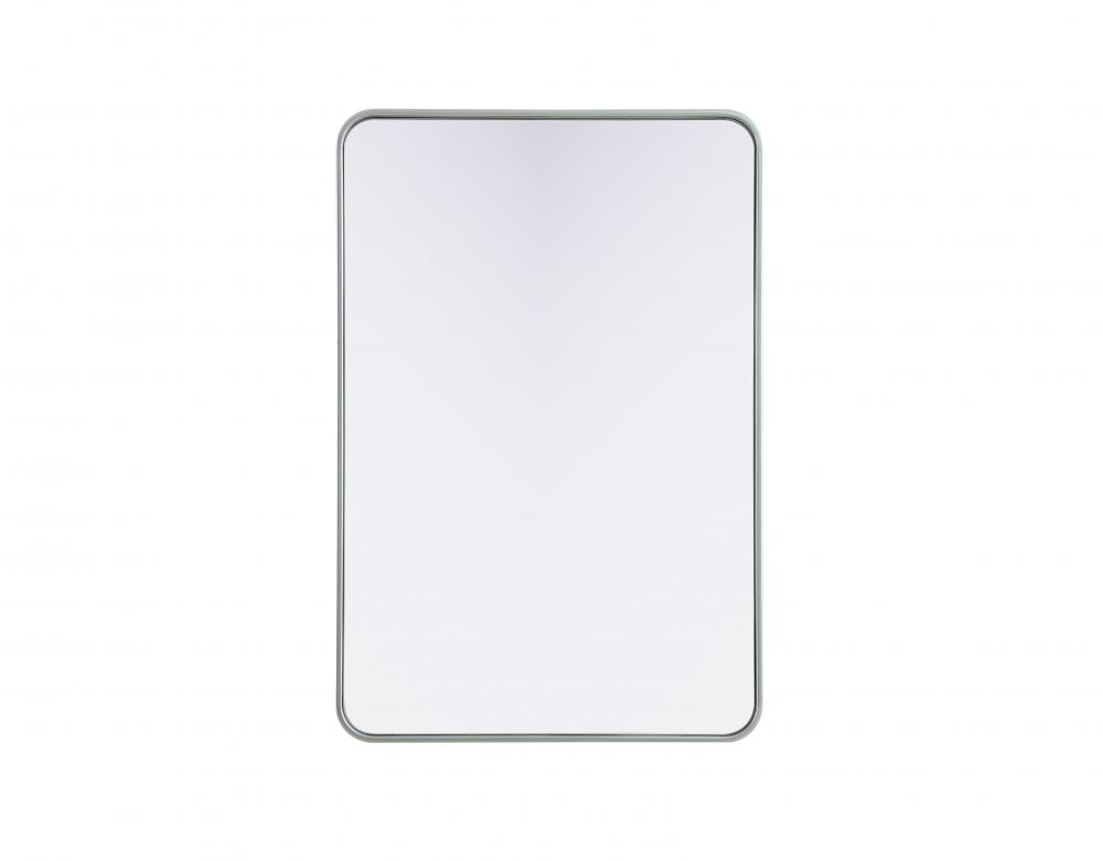 R Corner Mirror 27&#34;x40&#34;x2&#34; Silver