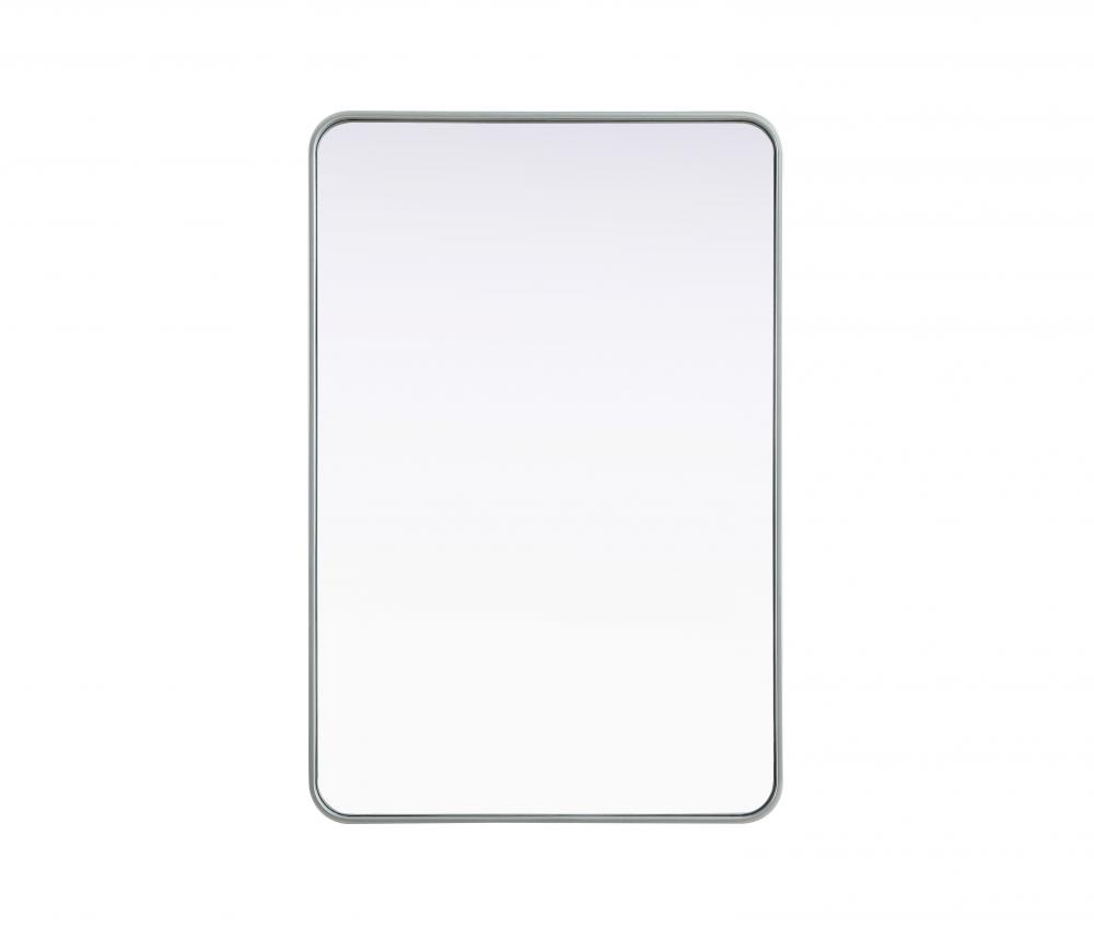 R Corner Mirror 28&#34;x42&#34;x2&#34; Silver