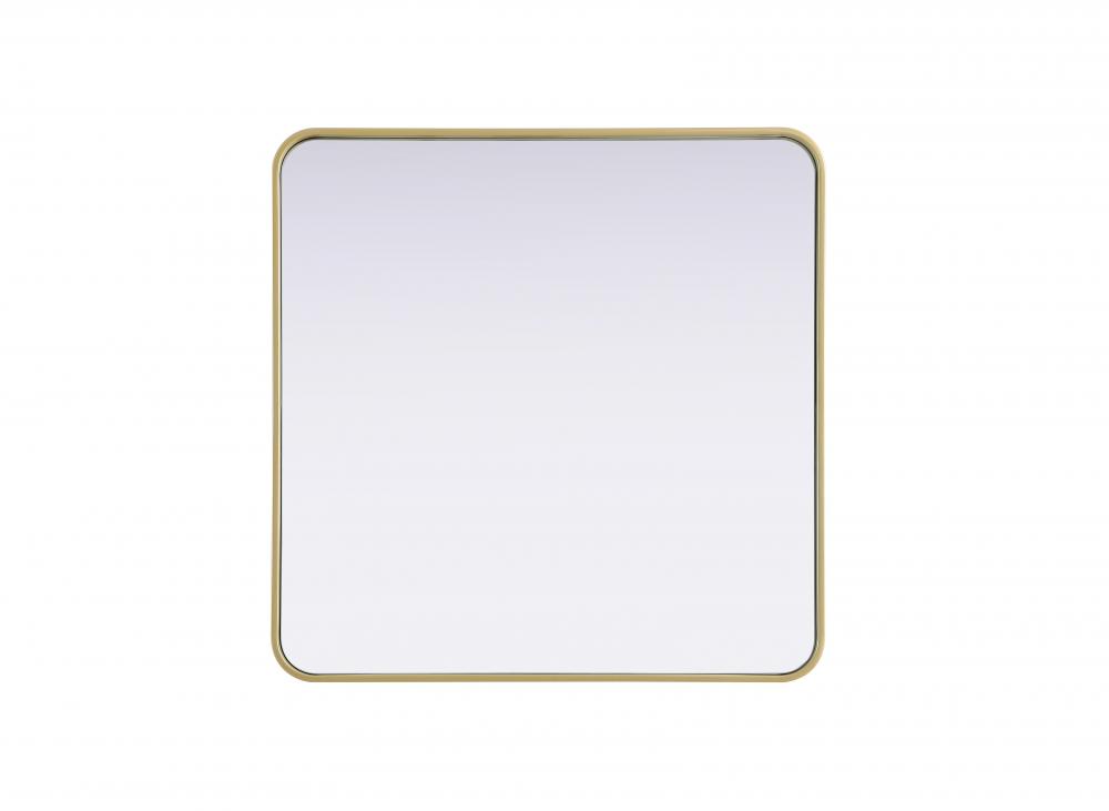 R Corner Square Mirror 30&#34;x30&#34;x2&#34; Brass