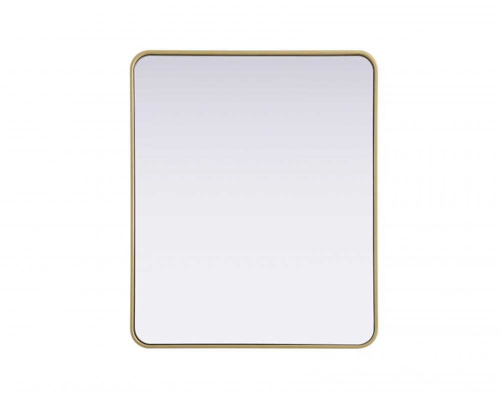 R Corner Mirror 30&#34;x36&#34;x2&#34; Brass