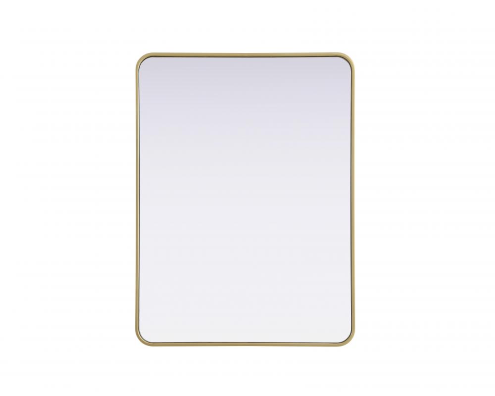 R Corner Mirror 30&#34;x40&#34;x2&#34; Brass