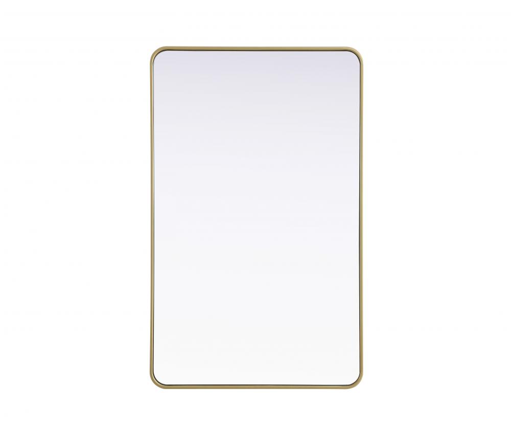 R Corner Mirror 30&#34;x48&#34;x2&#34; Brass
