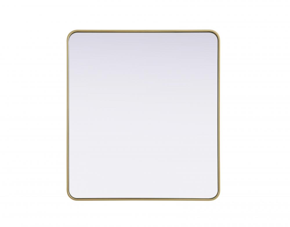R Corner Mirror 36&#34;x40&#34;x2&#34; Brass