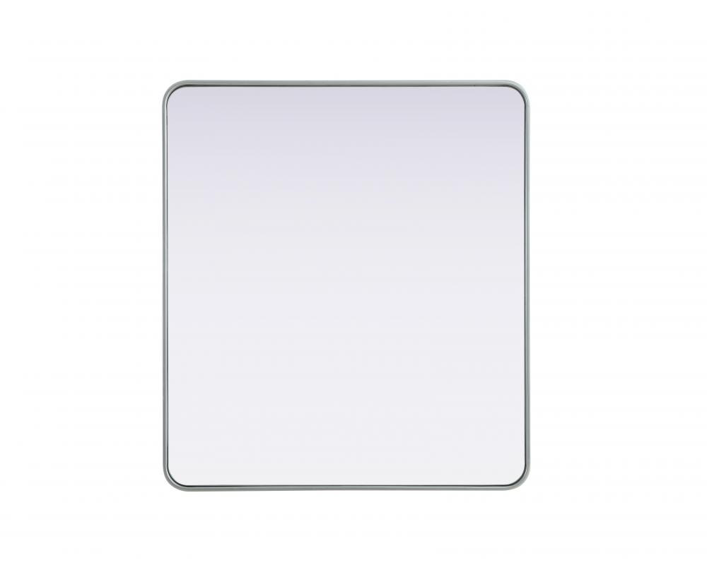 R Corner Mirror 36&#34;x40&#34;x2&#34; Silver