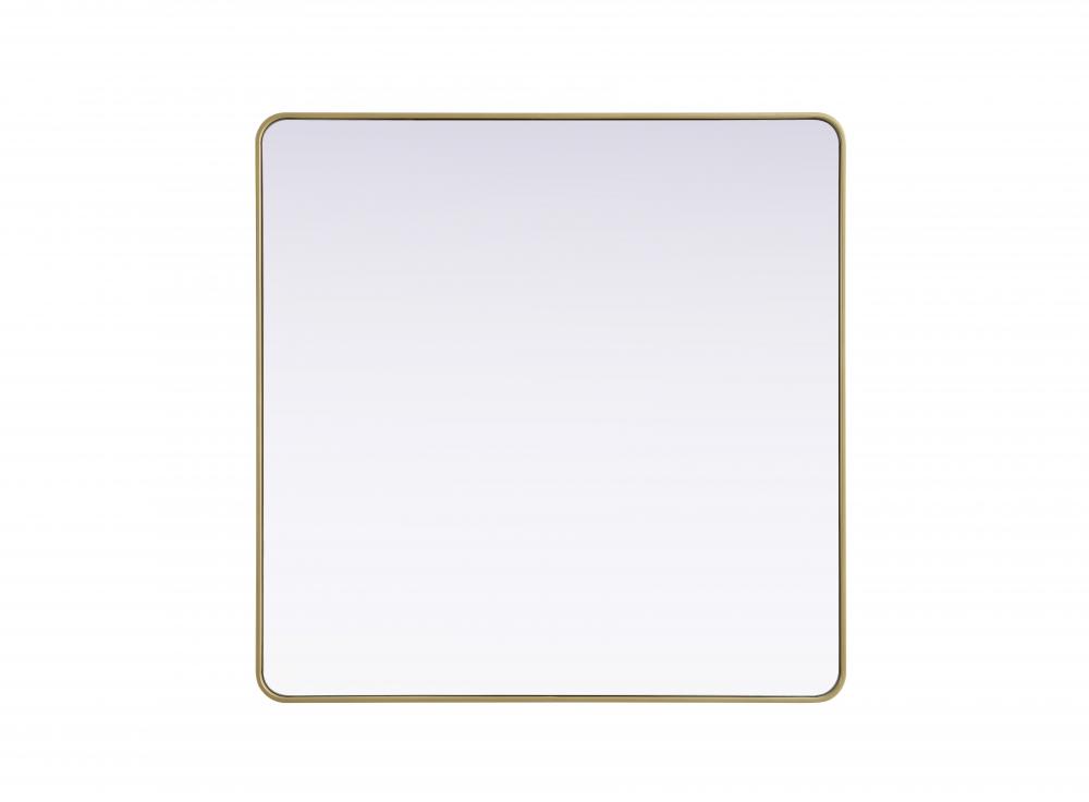 R Corner Square Mirror 48&#34;x48&#34;x2&#34; Brass