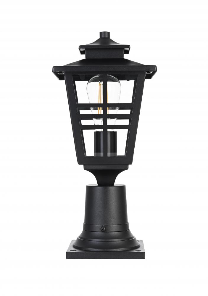 Outdoor Pole Light L7&#34; W7&#34; H15.5&#34; L1 Black
