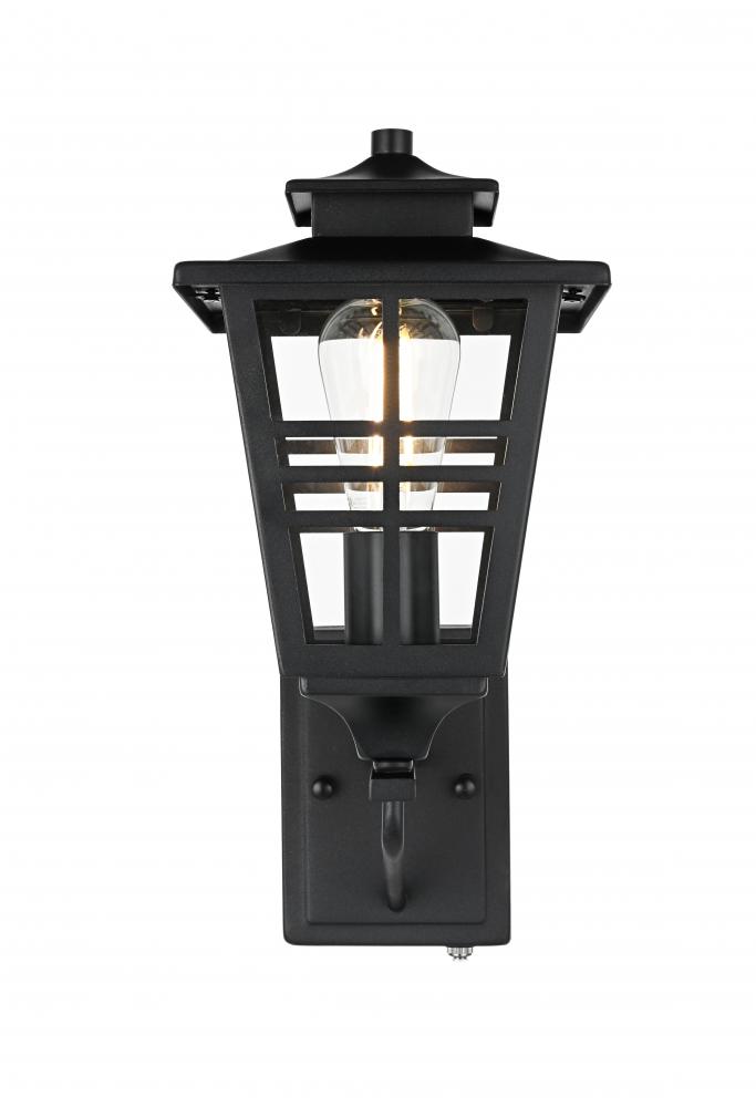 Wall sconce W7&#34; H15&#34; E9&#34; L1 Black