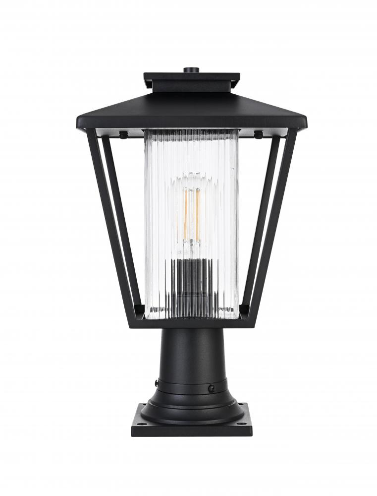 Outdoor Pole Light L10&#34; H17&#34; E10&#34; L1 Black