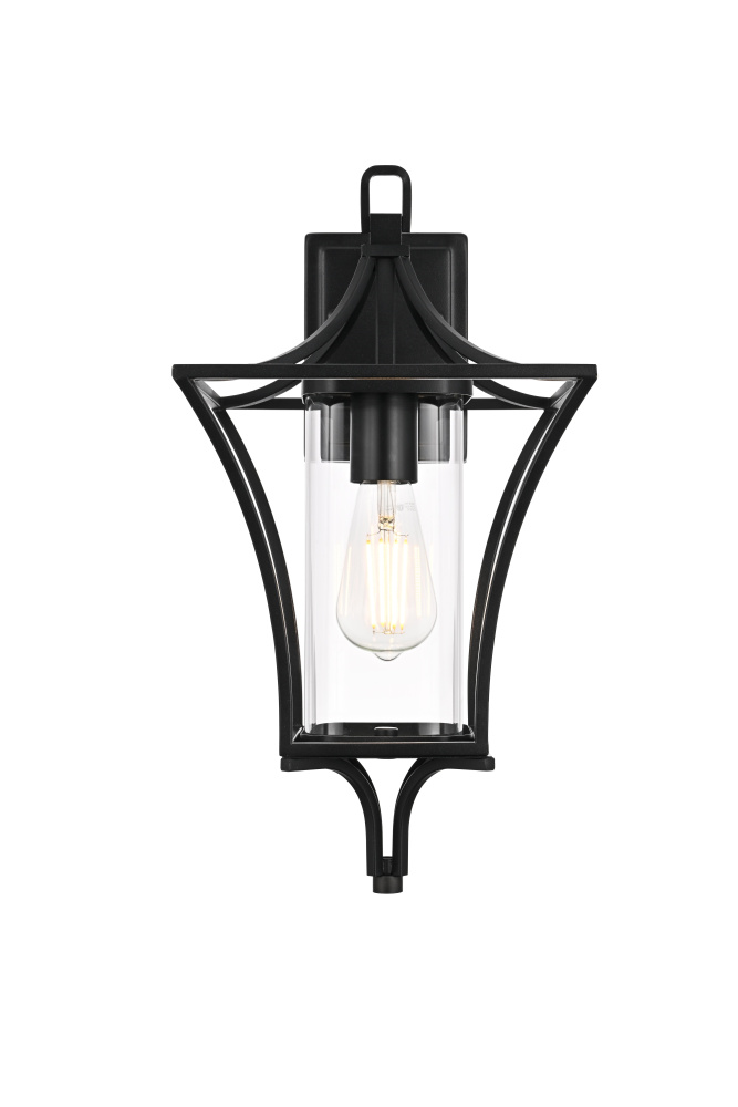 Wall sconce W9.5&#34; E10.5&#34; H18.5&#34; L1 Black (1Box)