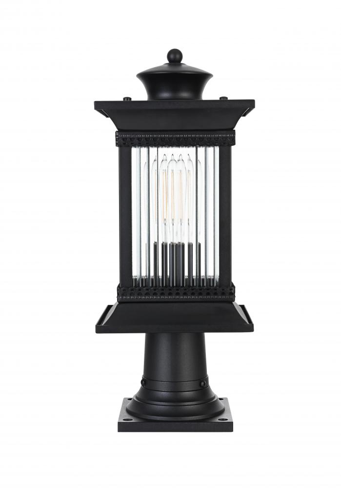 Outdoor Pole Light W7&#34; L7&#34; H18.5&#34; L1 Black