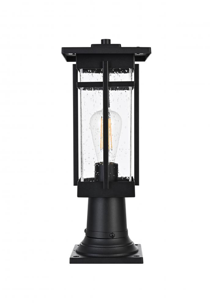 Outdoor Pole Light W6&#34; H17&#34; E6&#34; L1 Black