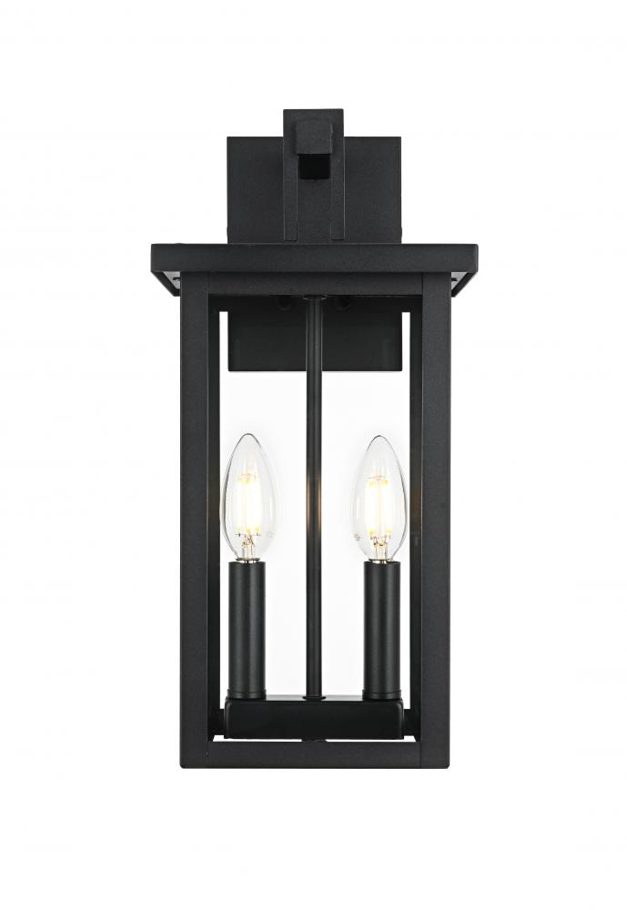 Wall sconce W7&#34; H15&#34; E8&#34; L2 Black