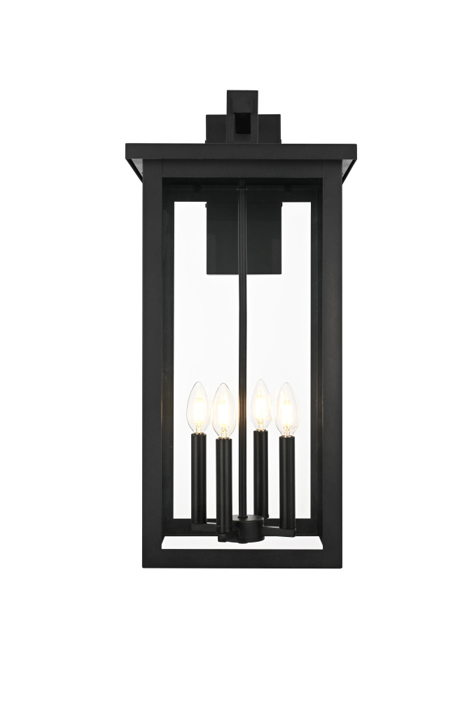 Wall sconce W12&#34; E13&#34; H25.5&#34; L4 Black (1Box)