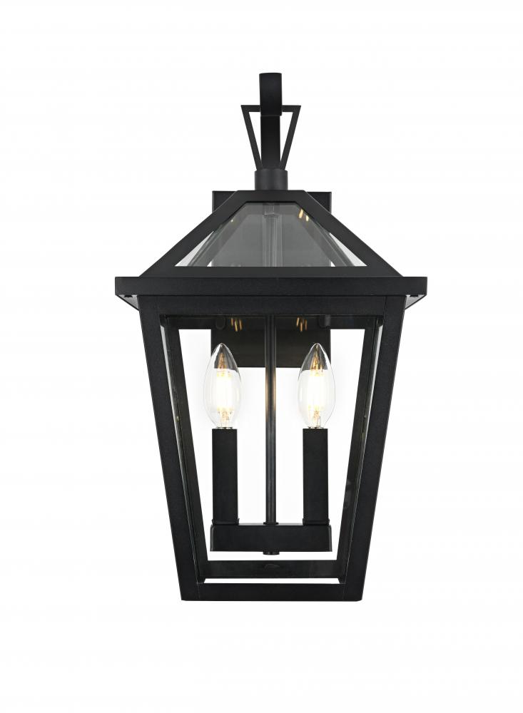 Wall sconce W10&#34; H18&#34; E11.5&#34; L2 Black