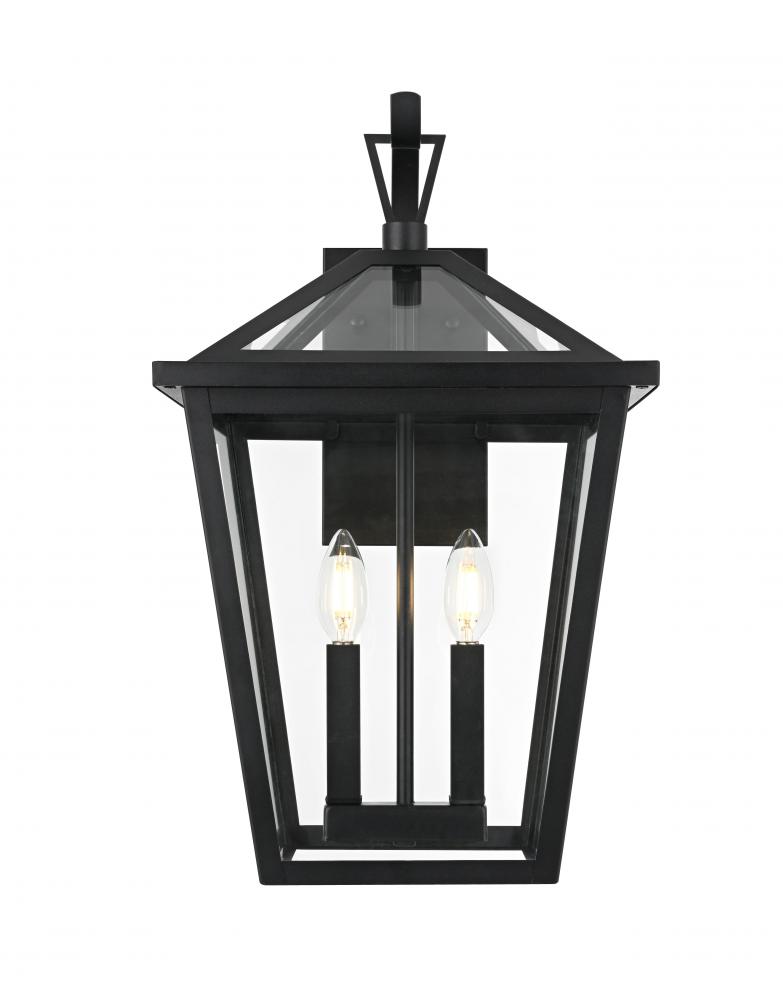 Wall sconce W12&#34; H20&#34; E13&#34; L2 Black