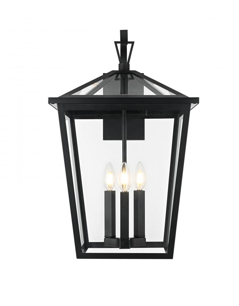 Wall sconce W14&#34; H23&#34; E16&#34; L3 Black