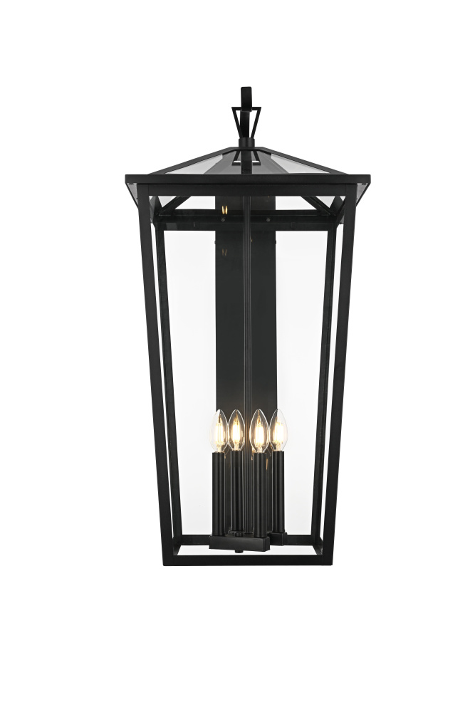 Wall sconce W16&#34; E18&#34; H33&#34; L4 Black