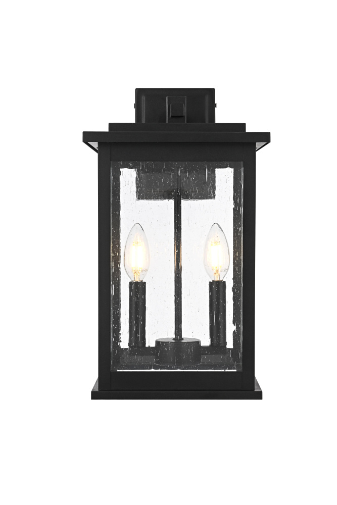 Wall sconce W8.5&#34; E9.5&#34; H16&#34; L2 Black (1Box)