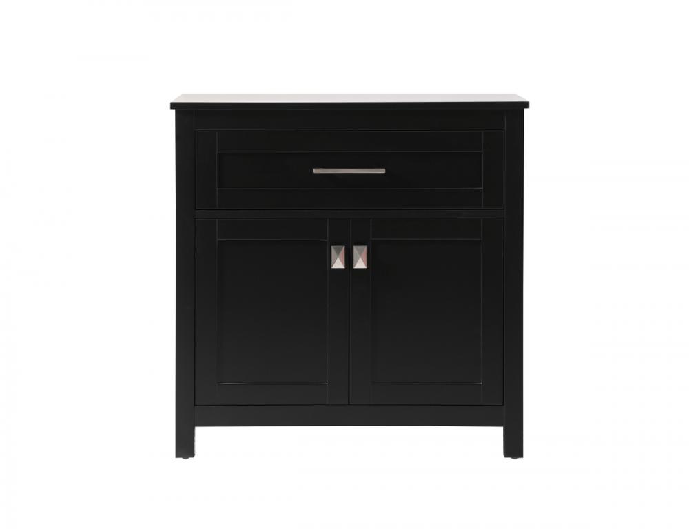 Bath Storage Cabinet 2dr1dw 30Wx16Dx30H black
