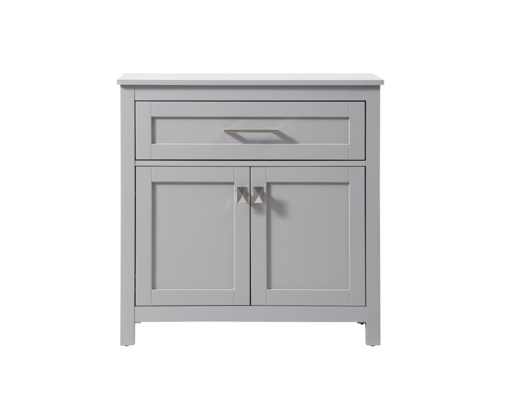 Bath Storage Cabinet 2dr1dw 30Wx16Dx30H grey