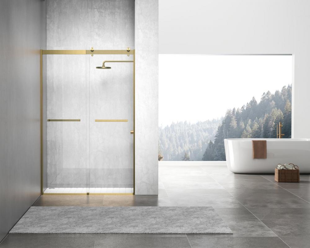 Frameless shower door 48 x 76 Brushed Gold