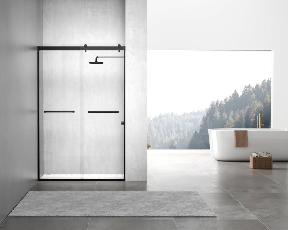 Frameless shower door 48 x 76 Matte Black