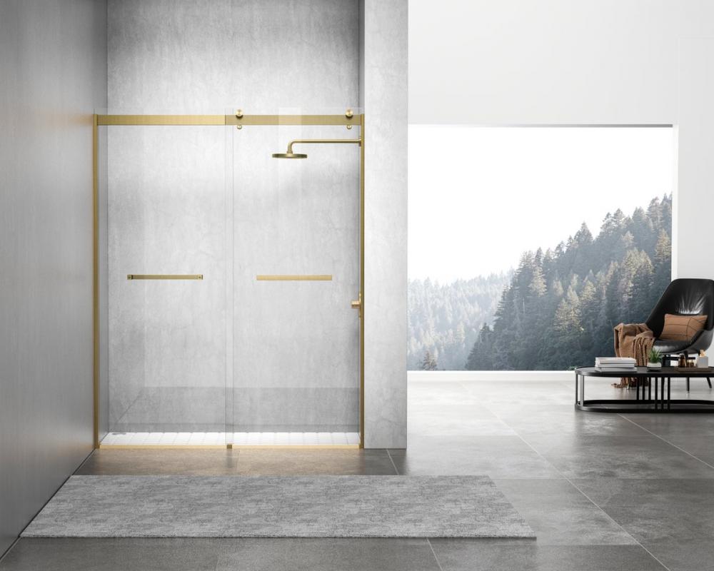 Frameless shower door 60 x 76 Brushed Gold