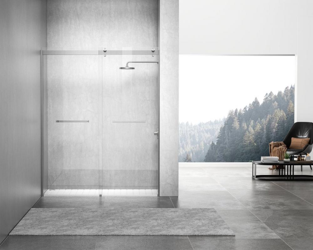 Frameless shower door 60 x 76 Brushed Nickel