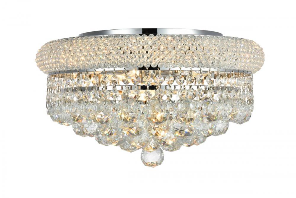 Primo 8 light Chrome Flush Mount Clear Royal Cut Crystal